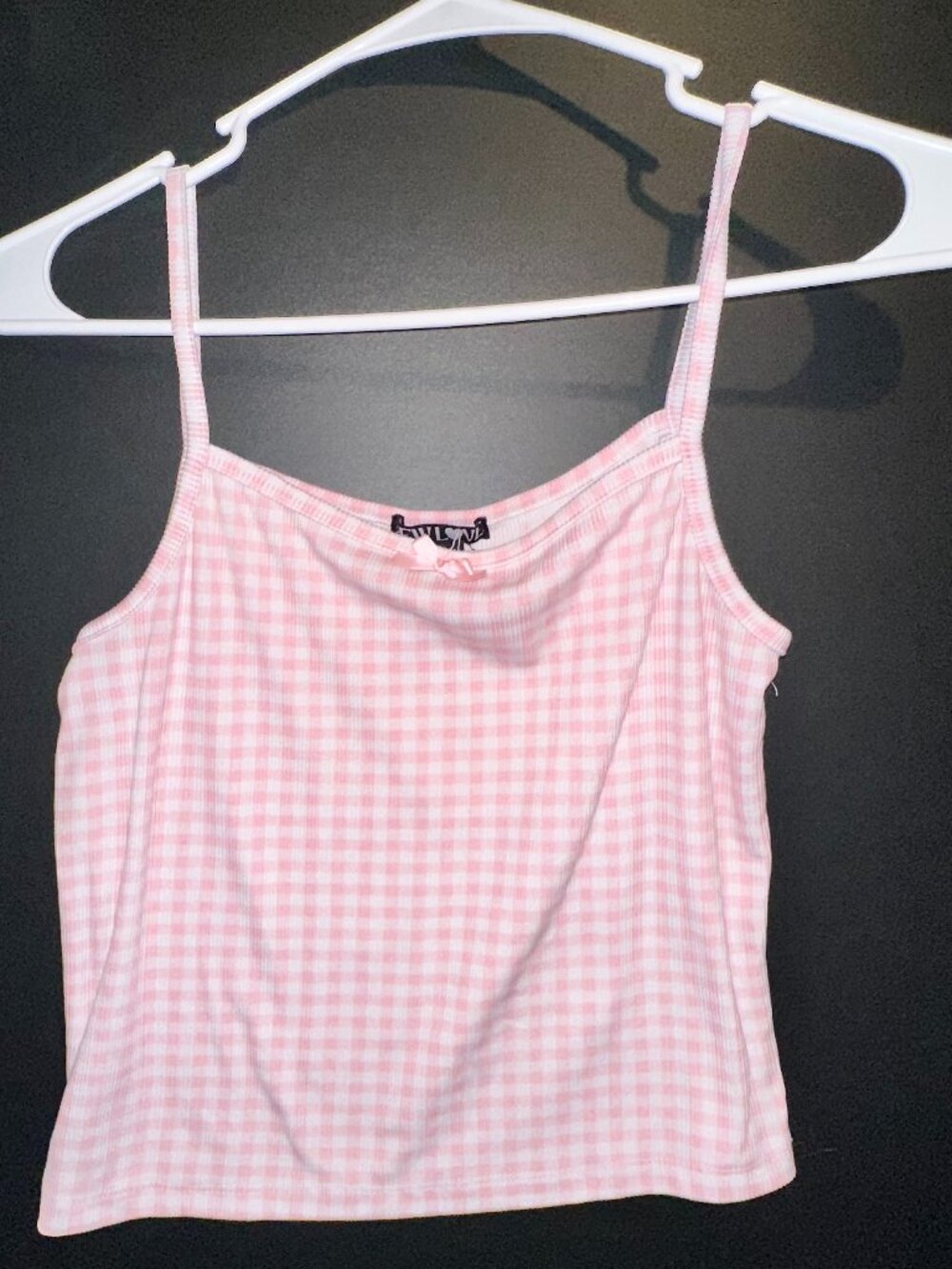 Pink Checkered Gingham Cute Tankie